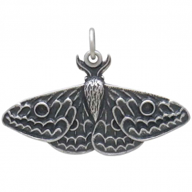 Sterling Silver Dimensional Moth Charm 21x30mm