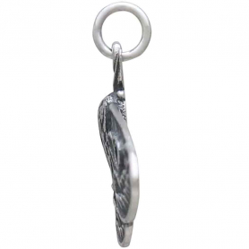 Sterling Silver Dimensional Moth Charm 21x30mm