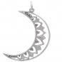 Sterling Silver Mandala Moon Pendant 36x22mm