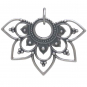 Sterling Silver Openwork Half Mandala Pendant 25x30mm