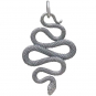 Sterling Silver Scaly Snake Pendant 28x16mm