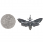 Sterling Silver Death Heads Moth Pendant with Skull 19x30mm