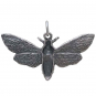 Sterling Silver Death Heads Moth Pendant with Skull 19x30mm