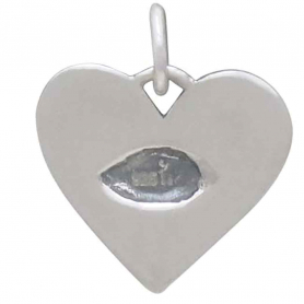Sterling Silver Eye in Radiant Heart Charm 17x15mm
