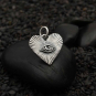 Sterling Silver Eye in Radiant Heart Charm 17x15mm