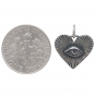 Sterling Silver Eye in Radiant Heart Charm 17x15mm