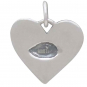 Sterling Silver Eye in Radiant Heart Charm 17x15mm