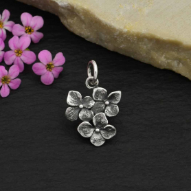 Sterling Silver Hydrangea Cluster Charm 18x12mm