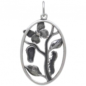 Sterling Silver Butterfly Metamorphosis Pendant Back View