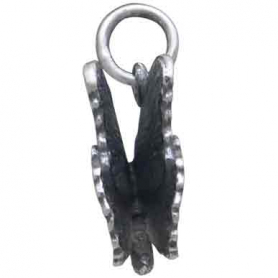 Sterling Silver 3D Butterfly Charm 16x12mm