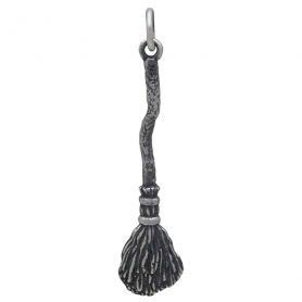 Sterling Silver Witch's Broom Charm Back View