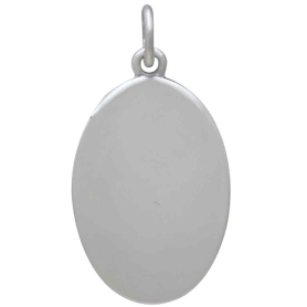 Silver Iris Charm - February Birthflower Back View