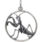 Sterling Silver Praying Mantis Pendant Front View