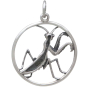 Sterling Silver Praying Mantis Pendant Back View