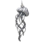 Sterling Silver Detailed Jellyfish Pendant 35x11mm front view