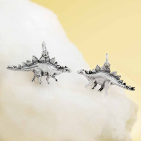 Sterling Silver Stegosaurus Dinosaur Charm 17x24mm