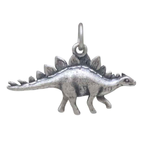 Sterling Silver Stegosaurus Dinosaur Charm Back View
