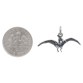 Sterling Silver Pterodactyl Dinosaur Charm with Dime