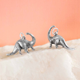 Sterling Silver Brontosaurus Dinosaur Charm 16x25mm