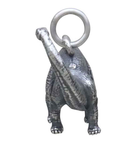 Sterling Silver Brontosaurus Dinosaur Charm Side View