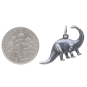 Sterling Silver Brontosaurus Dinosaur Charm with Dime