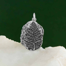 Sterling Silver Fern Fossil Pendant 26x15mm
