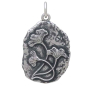 Sterling Silver Crinoid Fossil Pendant Front View