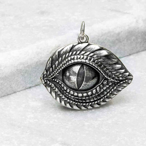 Sterling Silver Dragon Eye Pendant 24x24mm