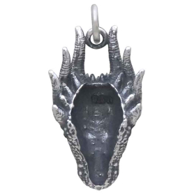 Sterling Silver Dragon Head Charm Back View