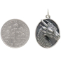 Sterling Silver Oval Dragon Pendant with Dime