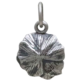 Sterling Silver Poppy Solderable Charm Back View