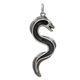 Sterling Silver Moray Eel Pendant Back View