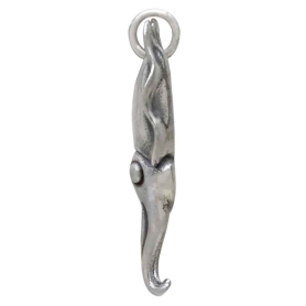 Sterling Silver Cuttlefish Charm Side View