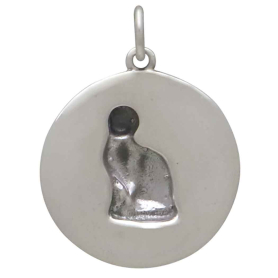 Sterling Silver Cat Lady Charm Back View