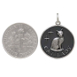 Sterling Silver Cat Lady Charm with Dime