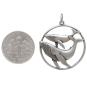 Sterling Silver Mama and Baby Whale Pendant with Dime