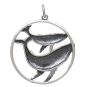Sterling Silver Mama and Baby Whale Pendant Back View
