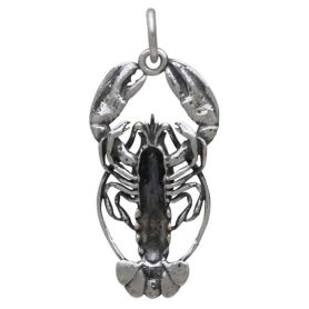 Sterling Silver Lobster Charm Back View