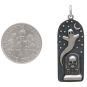 Sterling Silver Ghost in Graveyard Charm with Dime