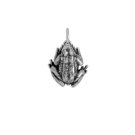 Sterling Silver Dimensional Frog Charm 18x12mm