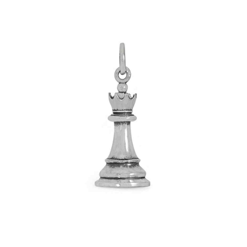 Nina Designs Sterling Silver Queen Chess Piece Charm 23x9mm