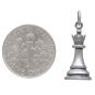 Sterling Silver Queen Chess Piece Charm with Dime