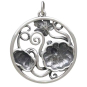 Sterling Silver Pumpkins with Vine Pendant Back View
