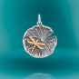 Sterling Silver Lily Pad With Bronze Dragonfly Charm 24x18mm