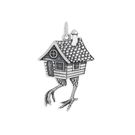 Sterling Silver Baba Yaga House Charm 29x18mm