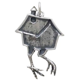 Sterling Silver Baba Yaga House Charm Back View