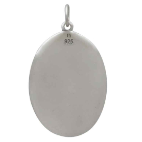 Sterling Silver Wild Rose and Spider Pendant Back View