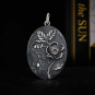 Sterling Silver Wild Rose and Spider Pendant 30x18mm