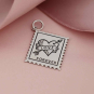 Sterling Silver Love Forever Stamp Charm 30x23mm