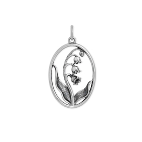 Sterling Silver Lily of the Valley Charm 28x16mm